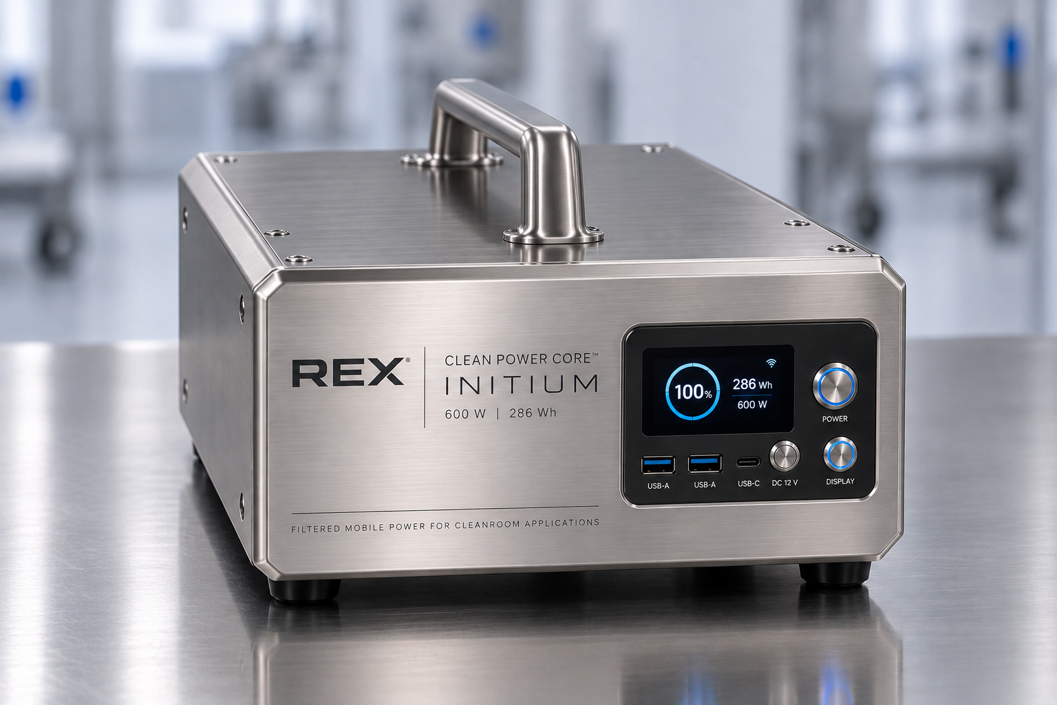 REX Clean Power Core™ Initium — 600 W / 286 Wh portable cleanroom power unit